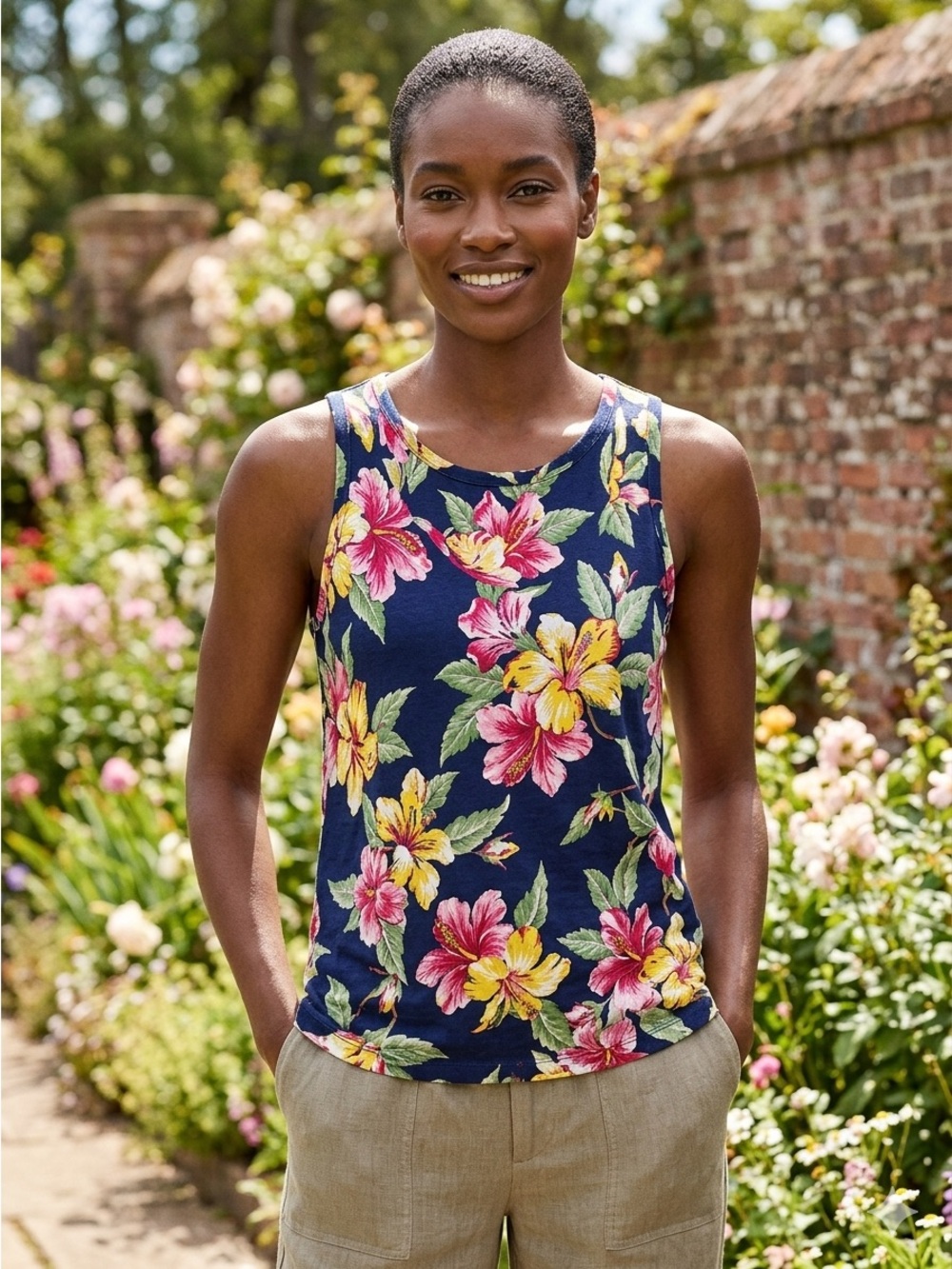 Polo Ralph Lauren - Navy Multicolor Floral - Tank Top - M